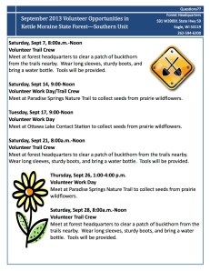 Volunteer Opportunities Sept 2013